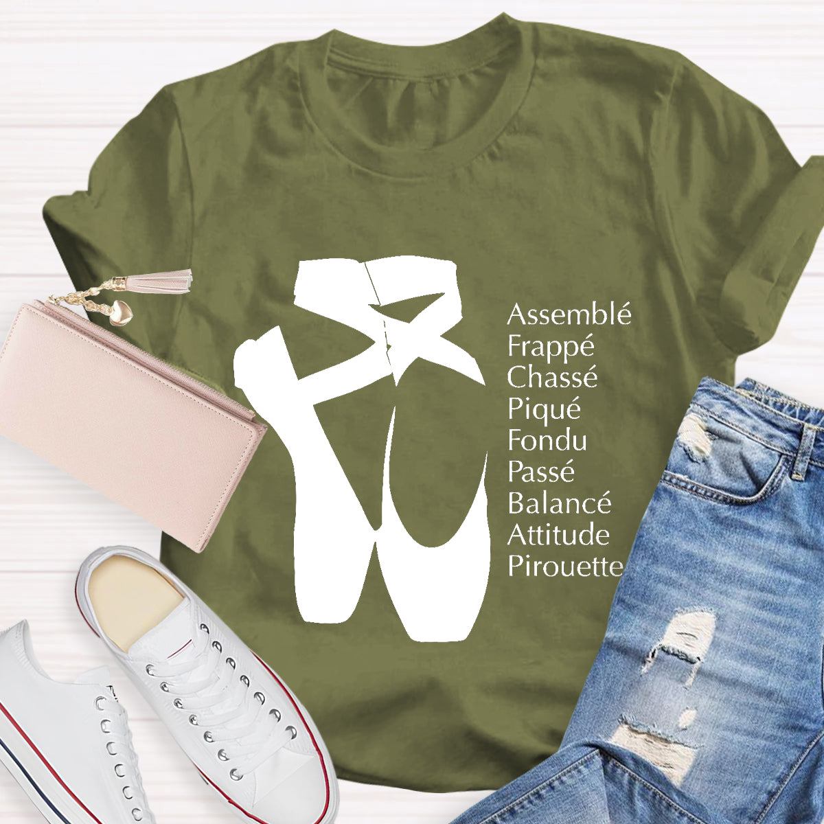 Ballet Terms Classic Pointe Shoes Ballerina Dancer T-Shirt