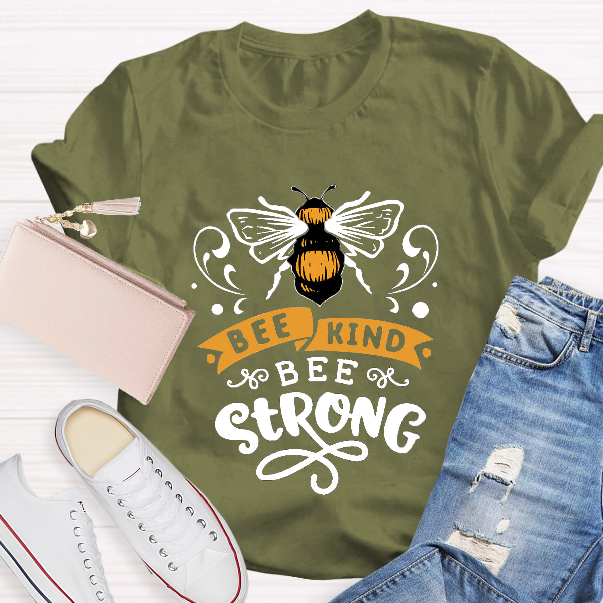 Bee Kind Bee Strong Teacher T-Shirt