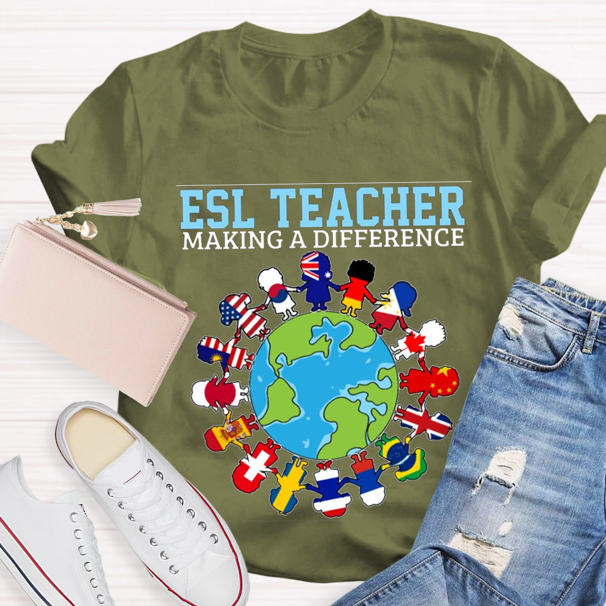 Esl Teacher Marking A Difference Teacher T-Shirt