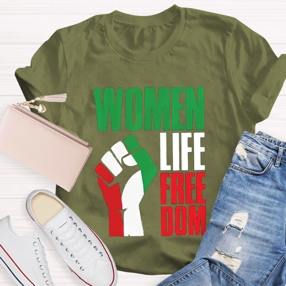 Woman Life Freedom Teacher T-Shirt