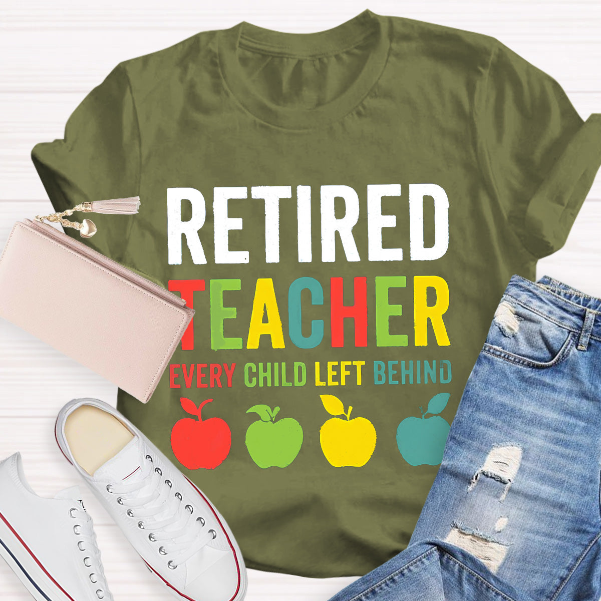 Retired Teacher Apple Teacher T-Shirt