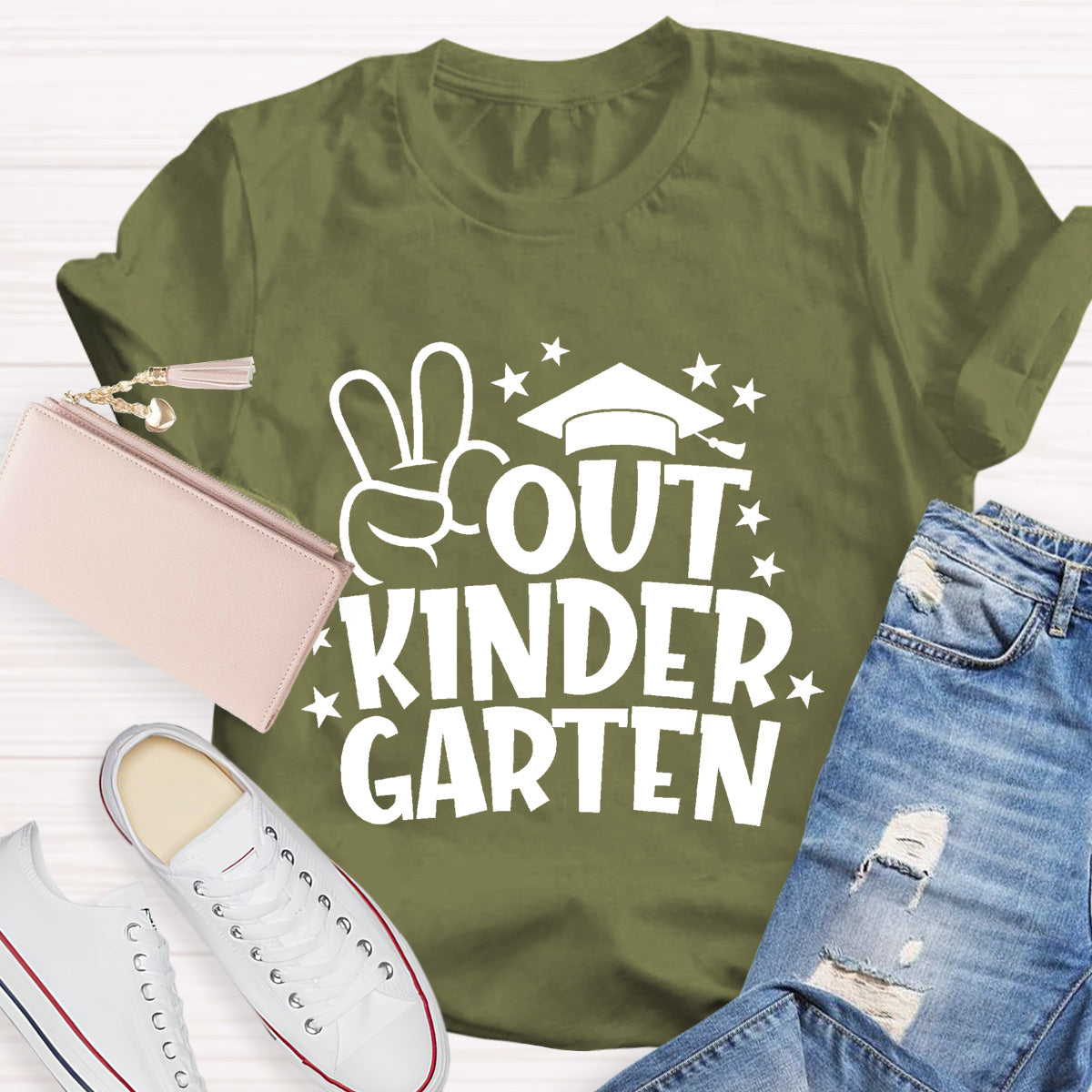 Personalized Grade Out Kinder Garten Teacher T-Shirt
