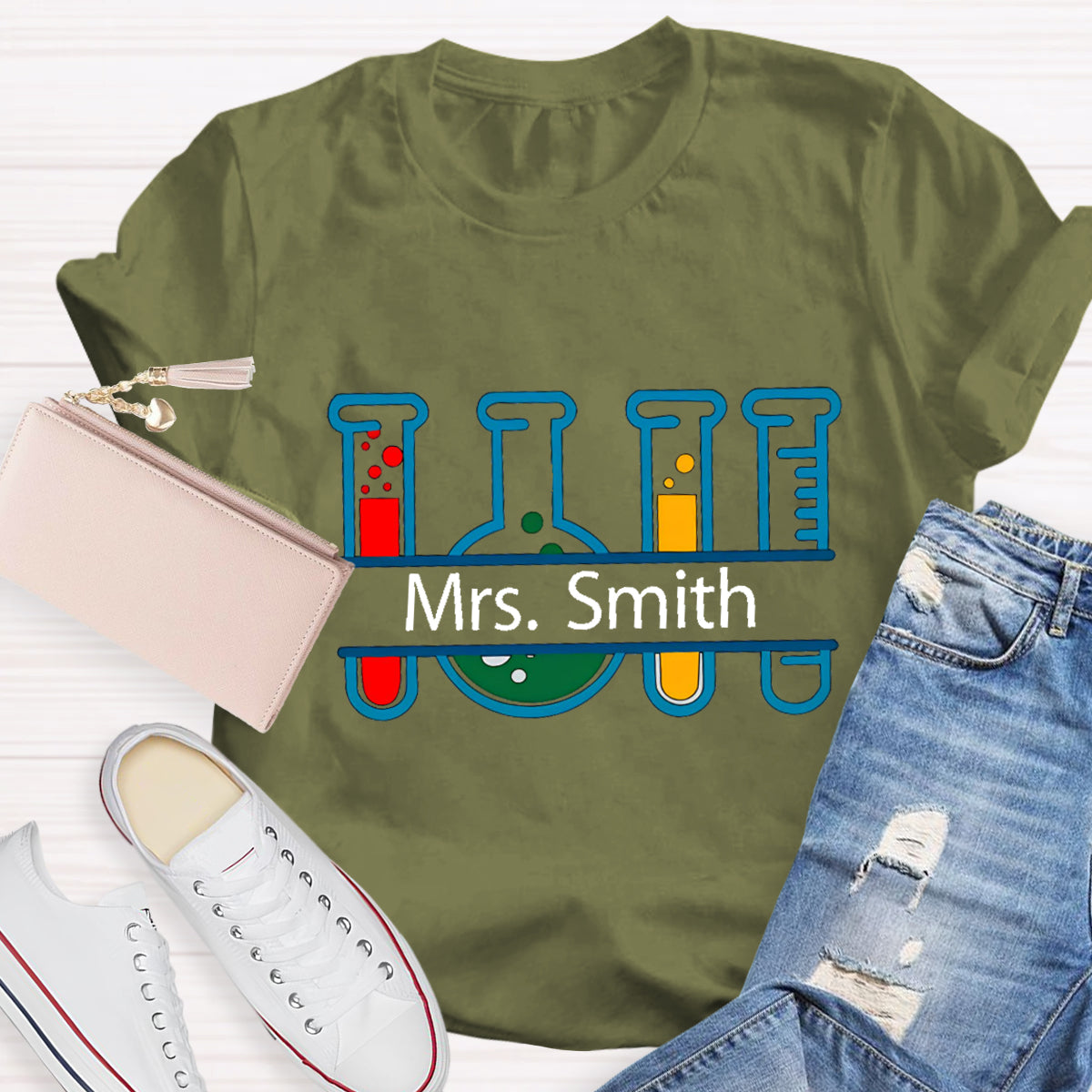 Personalized Name Chemical Teacher T-Shirt