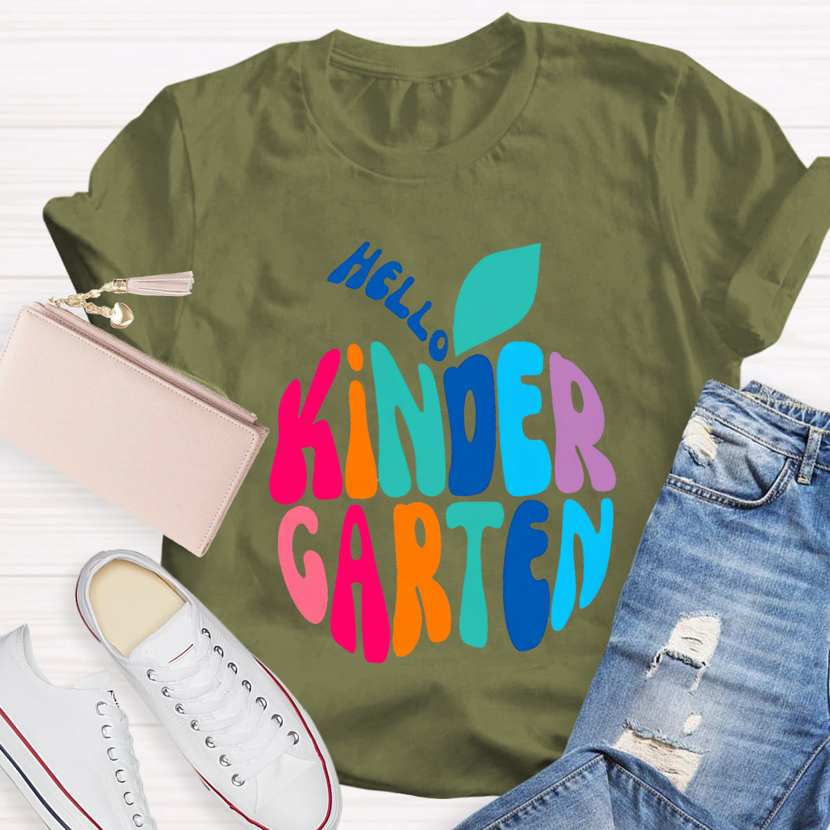 Personalized Grade Hello Kindergarten Teacher T-Shirt