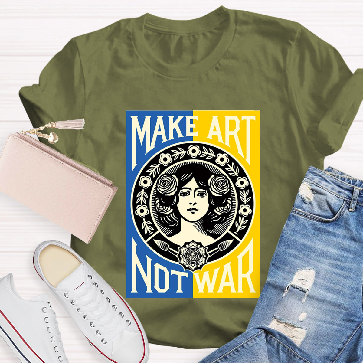 Make Art Not War Teacher T-Shirt