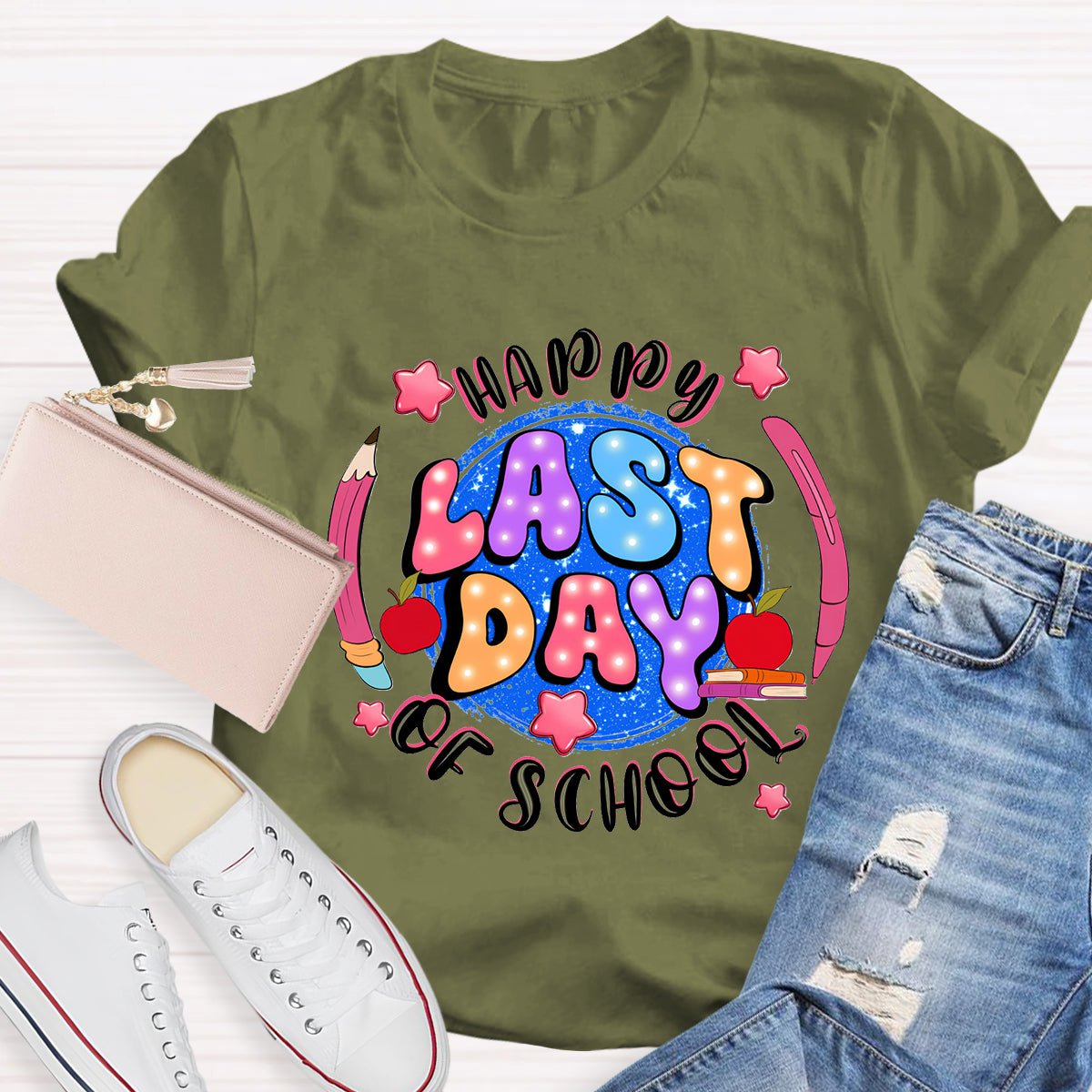 Happy Last Day Of School Planet Teacher T-Shirt