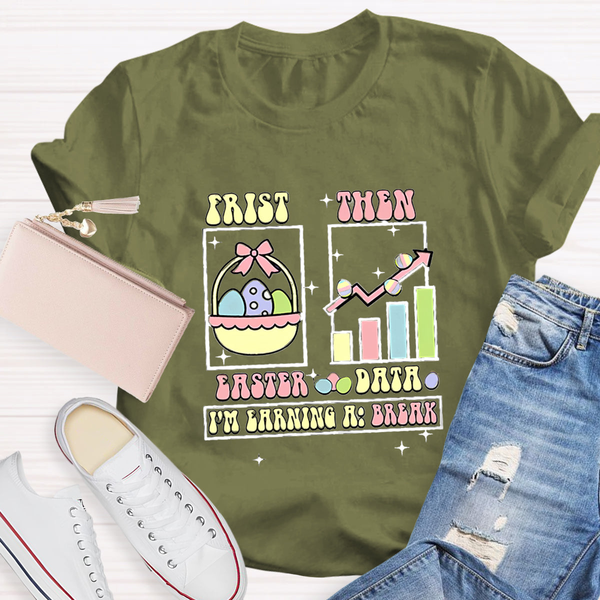 First Easter Then Data Teacher T-Shirt
