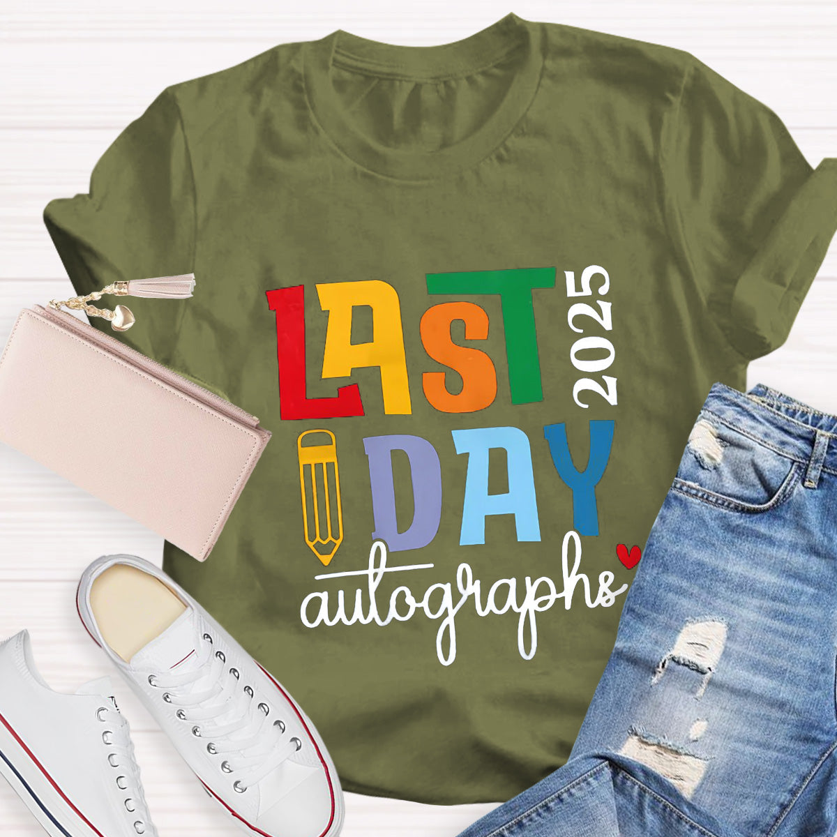 Personalized Year Last Day Pencil  Teacher T-Shirt
