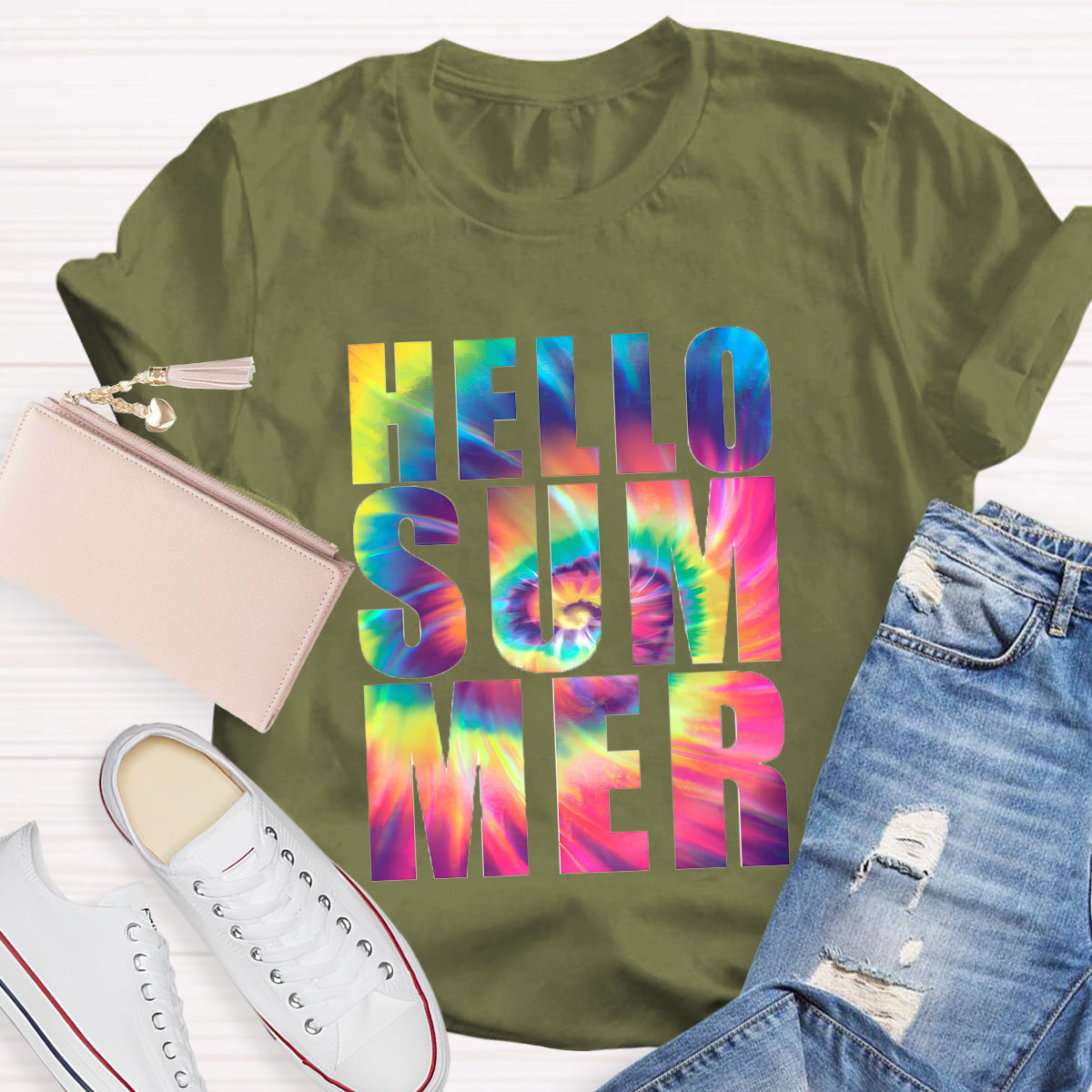 Hello Summer Rainbow Teacher T-Shirt