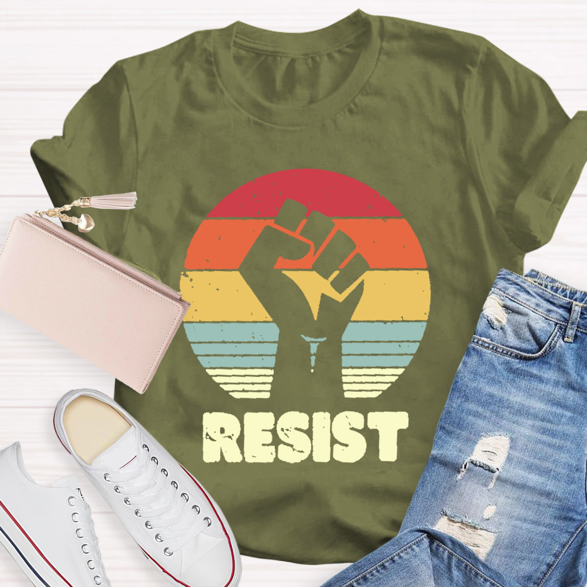 Resist Fist Teacher T-Shirt
