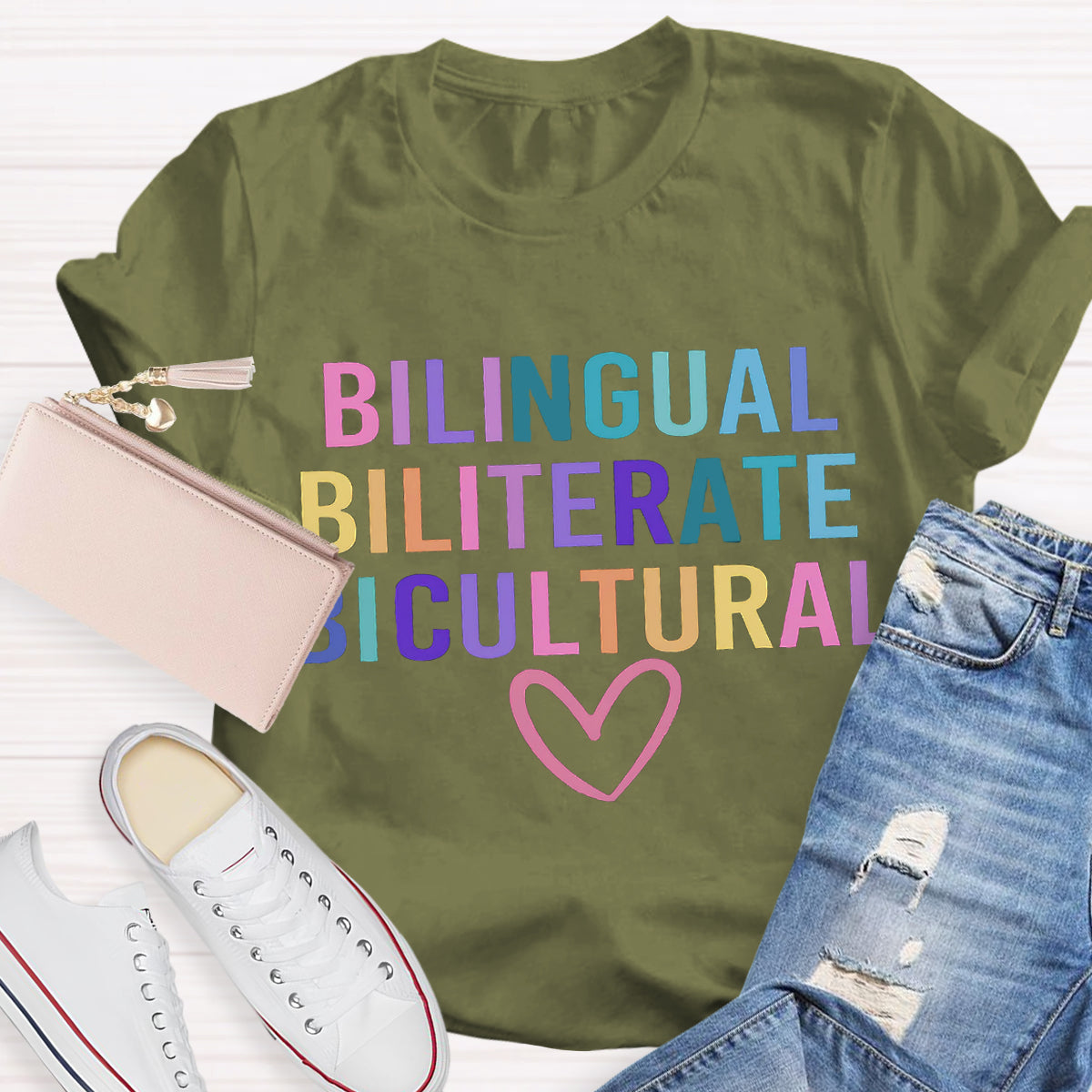 Bilingual Biliterate Bicultural Teacher T-Shirt
