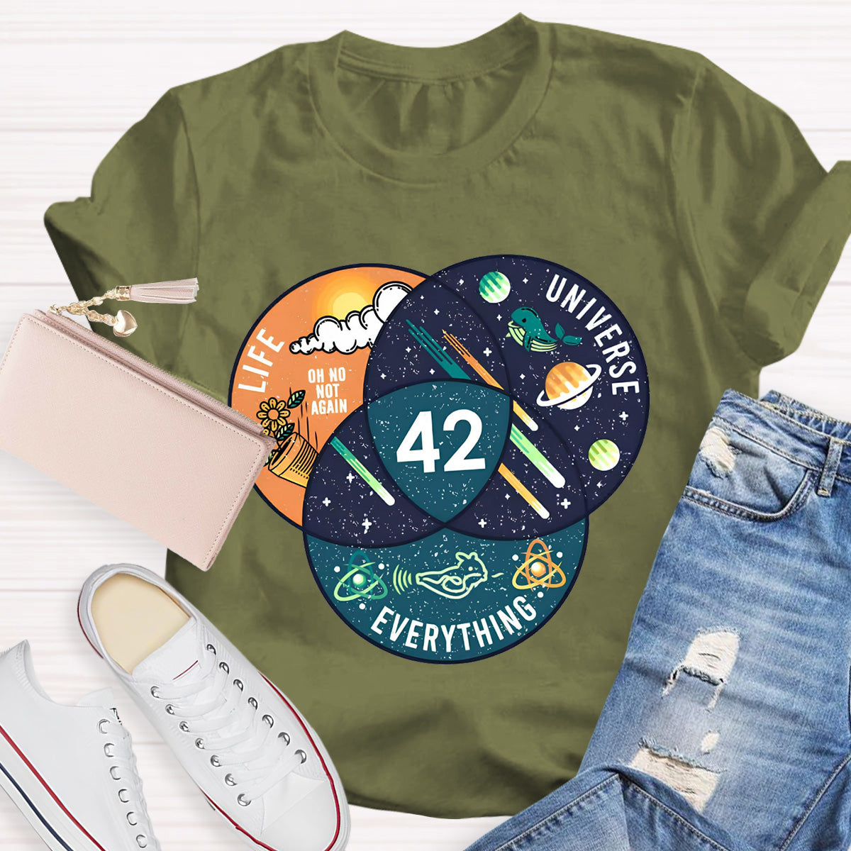 42 Answer To Life Universe And Everything Essential Teacher T-Shirt