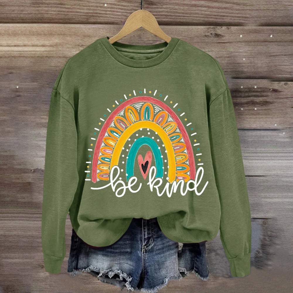 Be Kind Rainbow Heart Sweatshirt