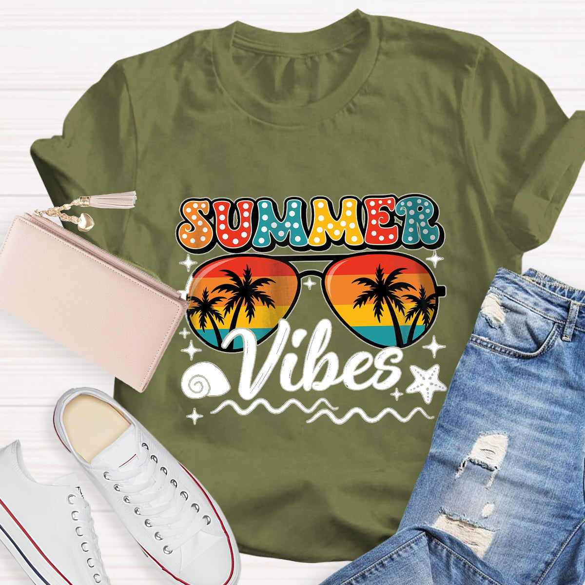 Summer Vibes Teacher T-Shirt