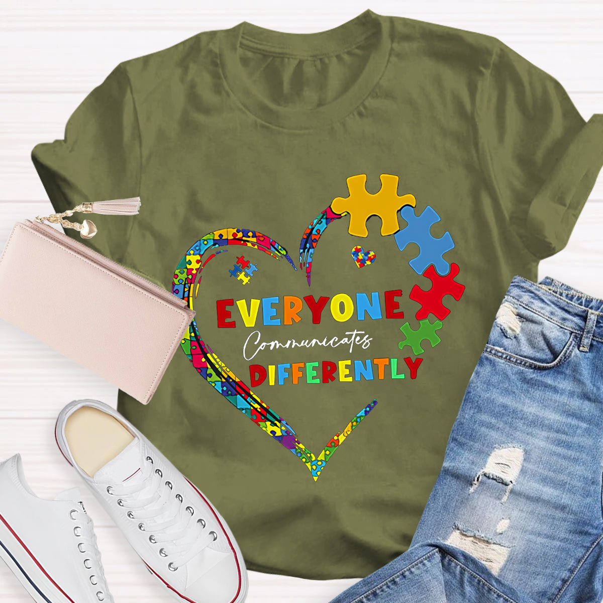 Everyone Communicates Differently Teacher T-Shirt