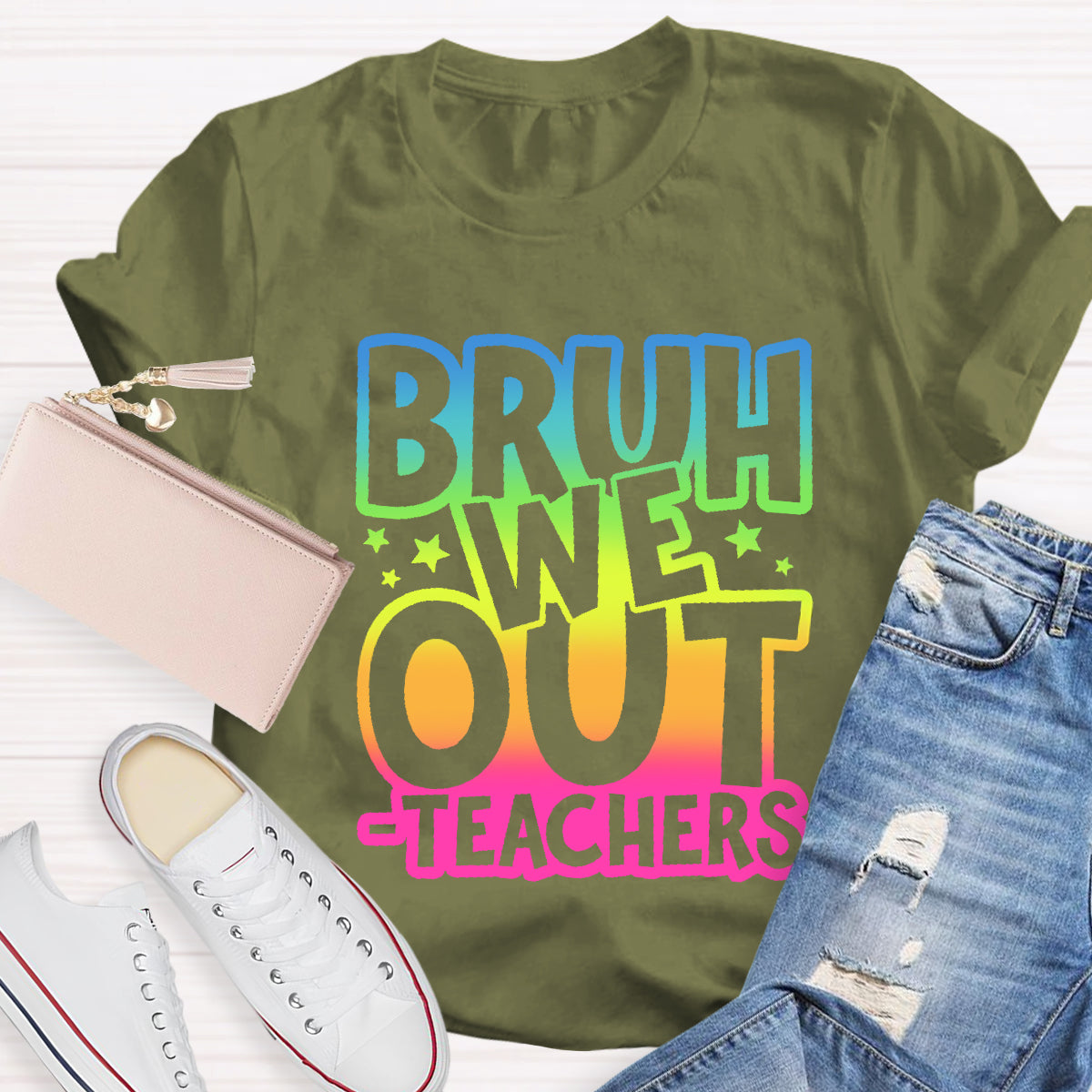 Bruh We Out Teachers Teacher T-Shirt
