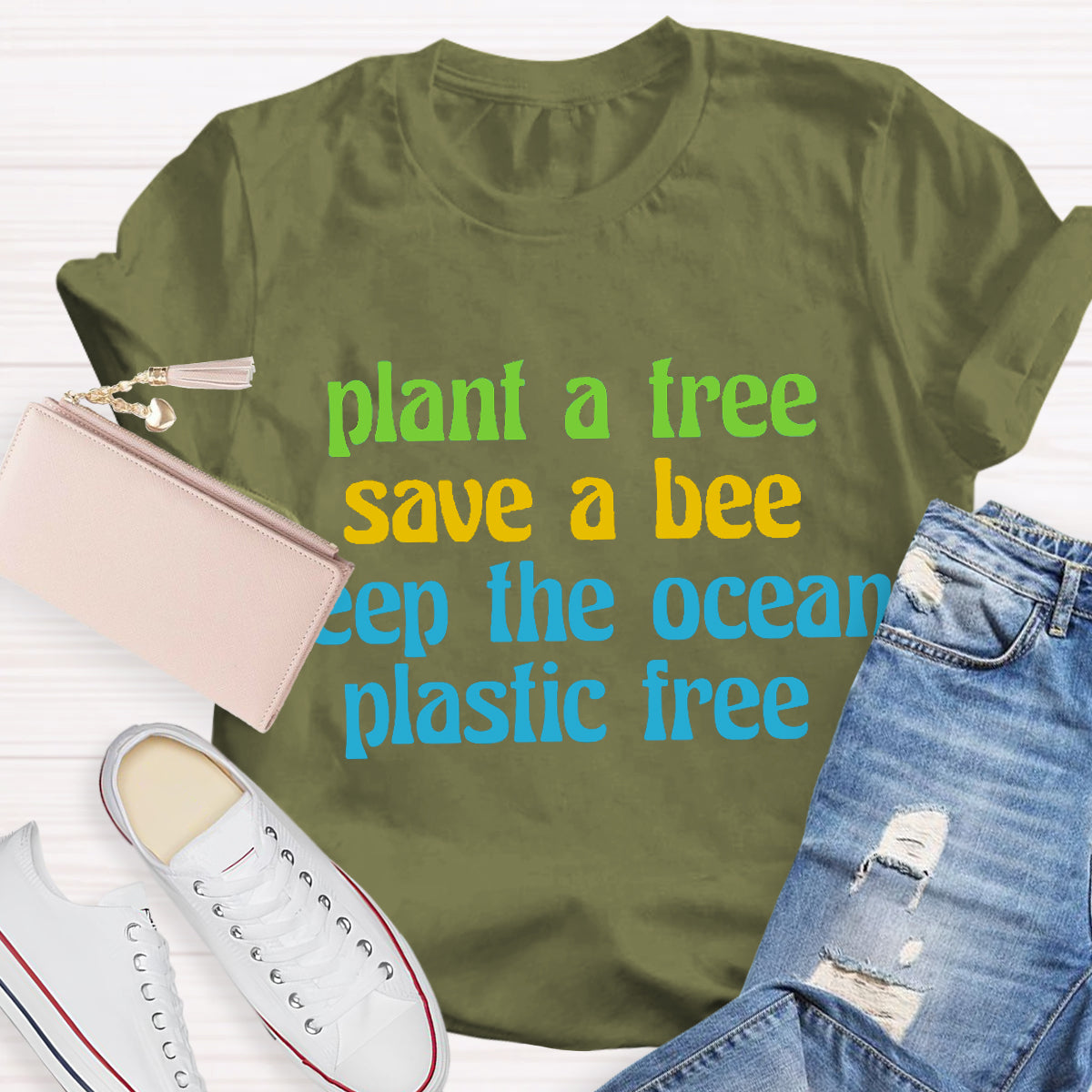 Plant A Tree Save A Bee Keep The Ocean Plastic Free T-Shirt