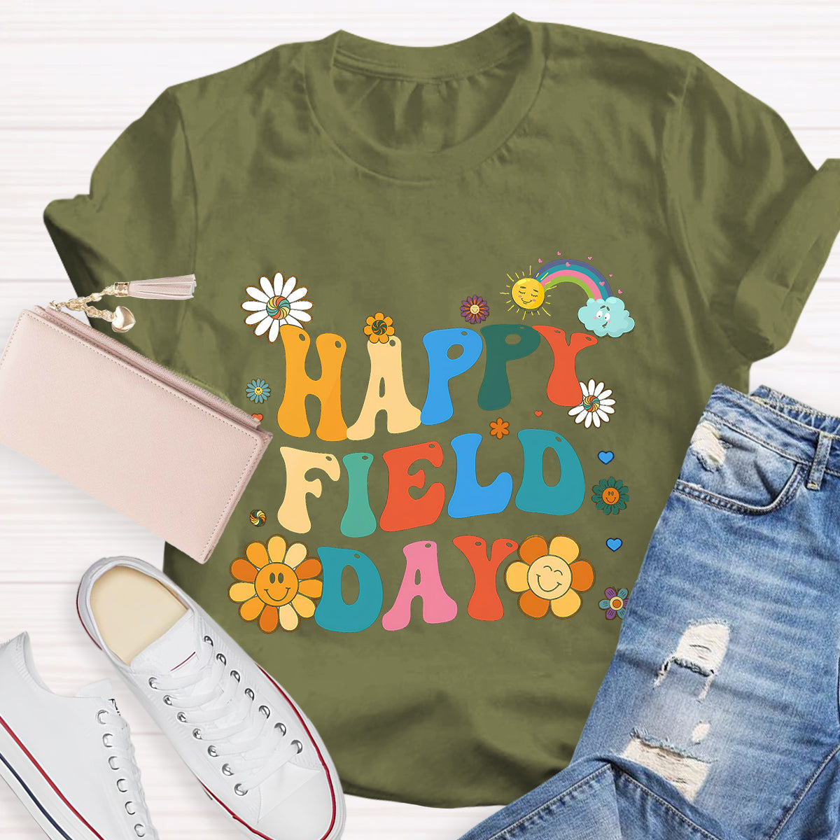 Happy Field Day Flower Teacher T-Shirt
