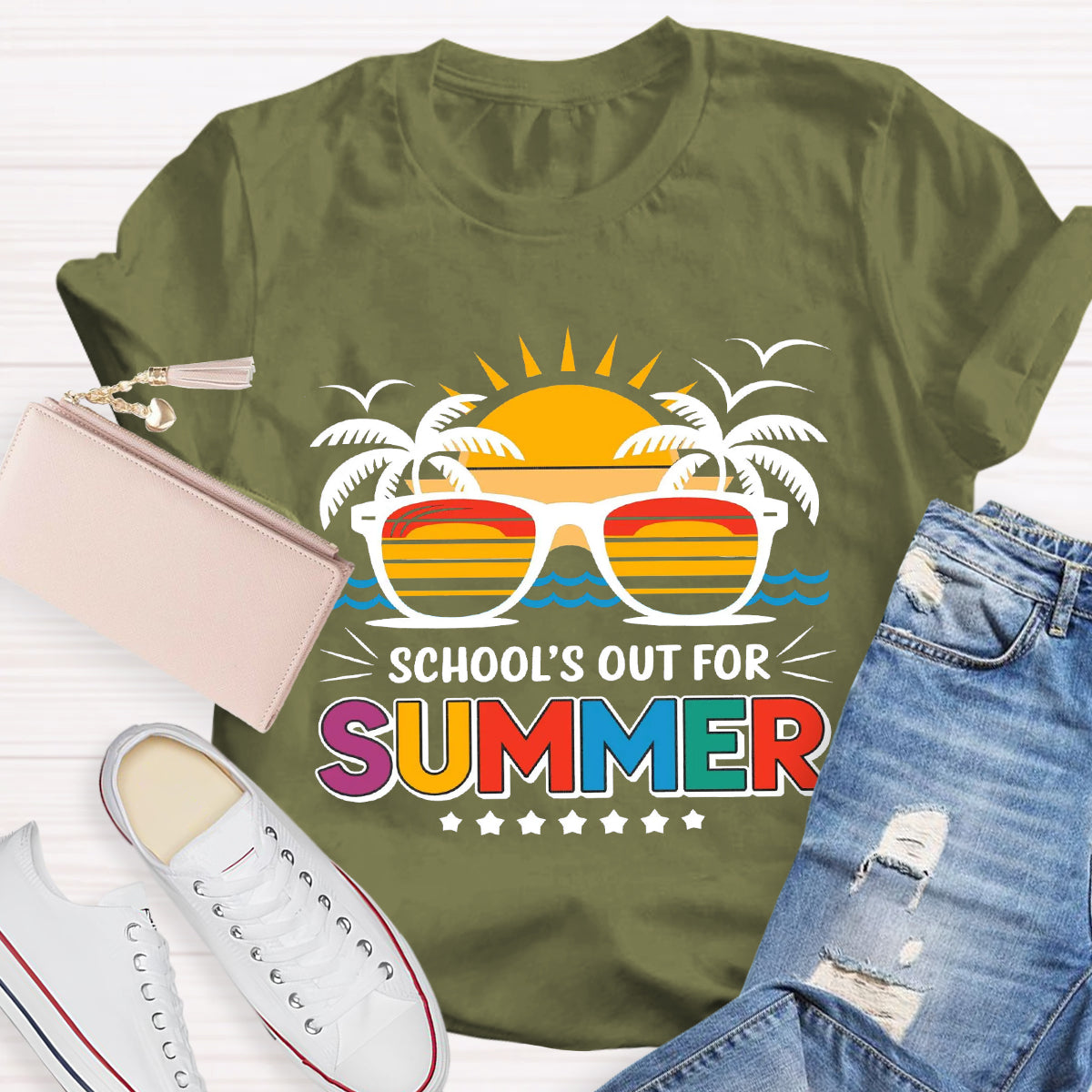 School's Out For Summer Sunglasses T-Shirt