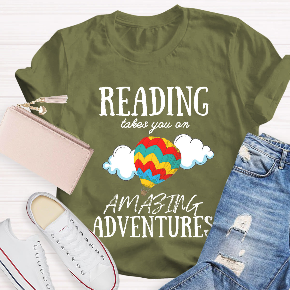 Reading Takes You On Amazing  Adventures Teacher T-Shirt