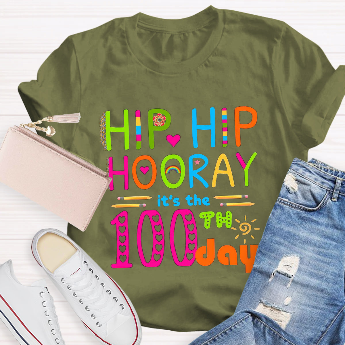 Hip Hip Hooray It's The 100th Day T-Shirt