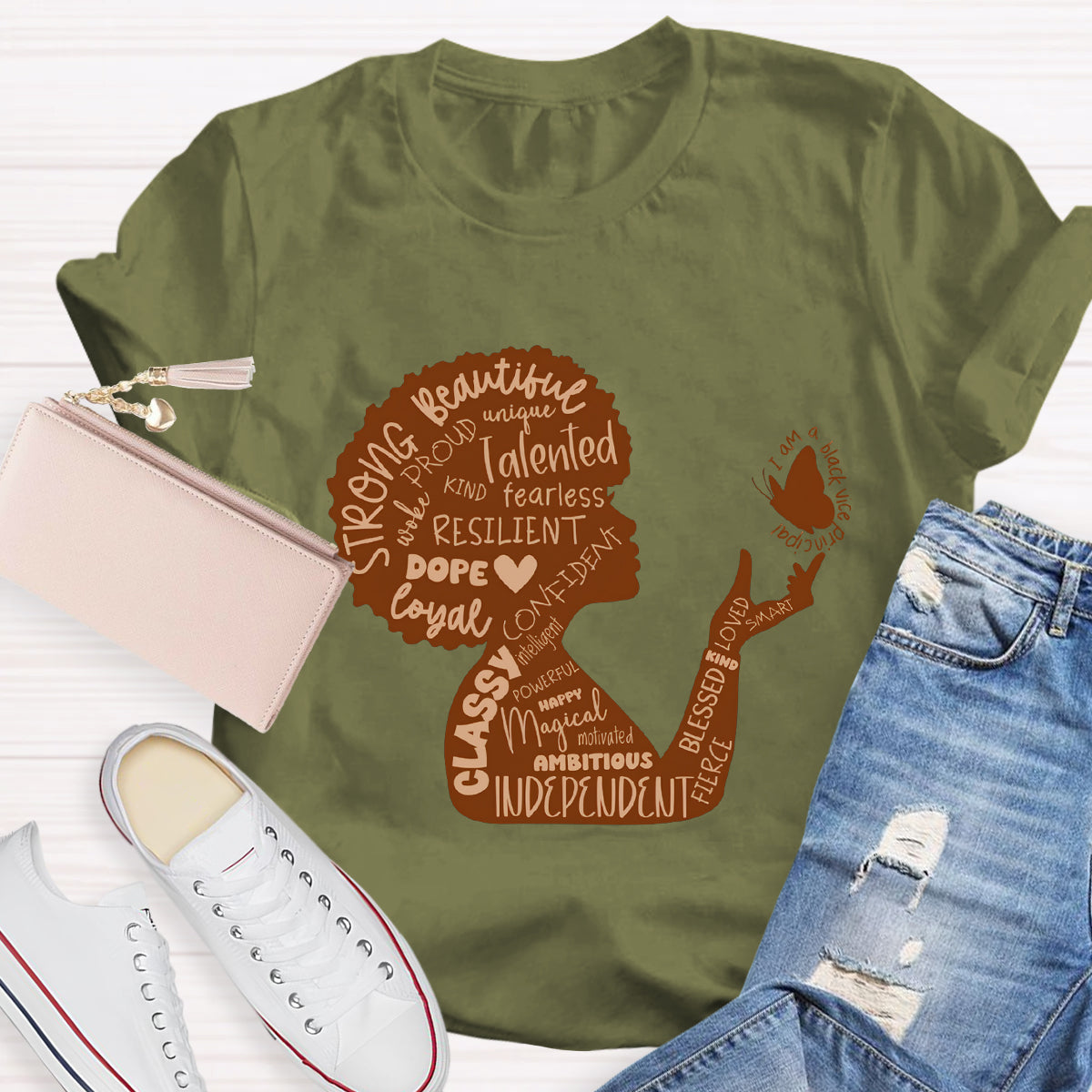 She is Beautiful Strong Independent Women T-Shirt
