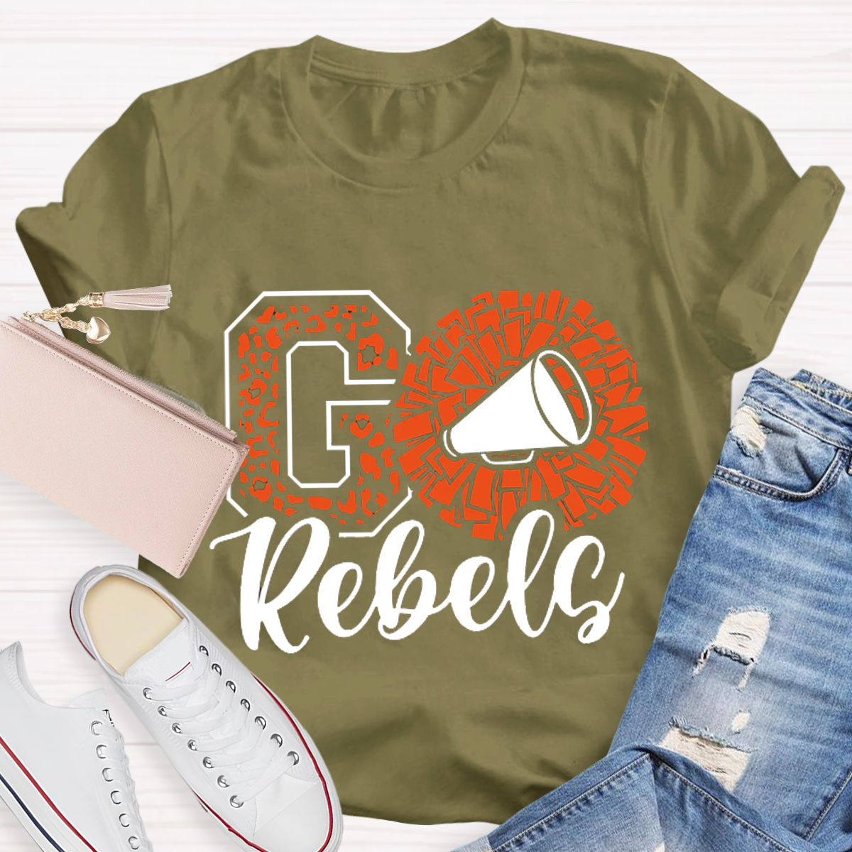 Leopards Rebels Cheer Little Mascot School Team Teacher T-Shirt