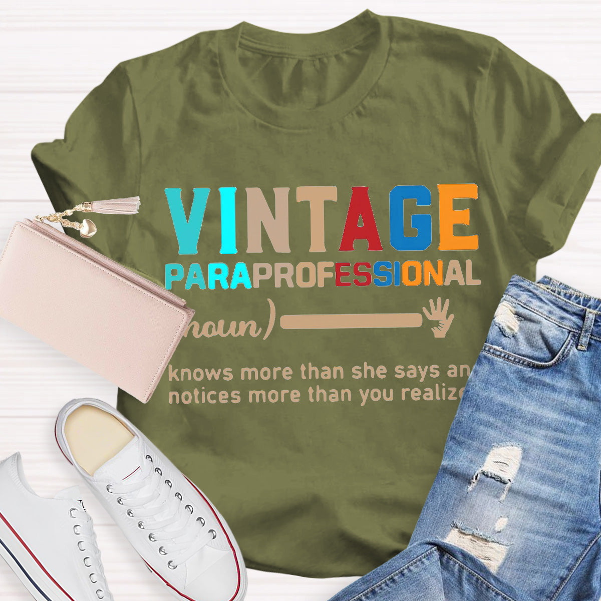 Vintage Paraprofessional Teacher T-Shirt