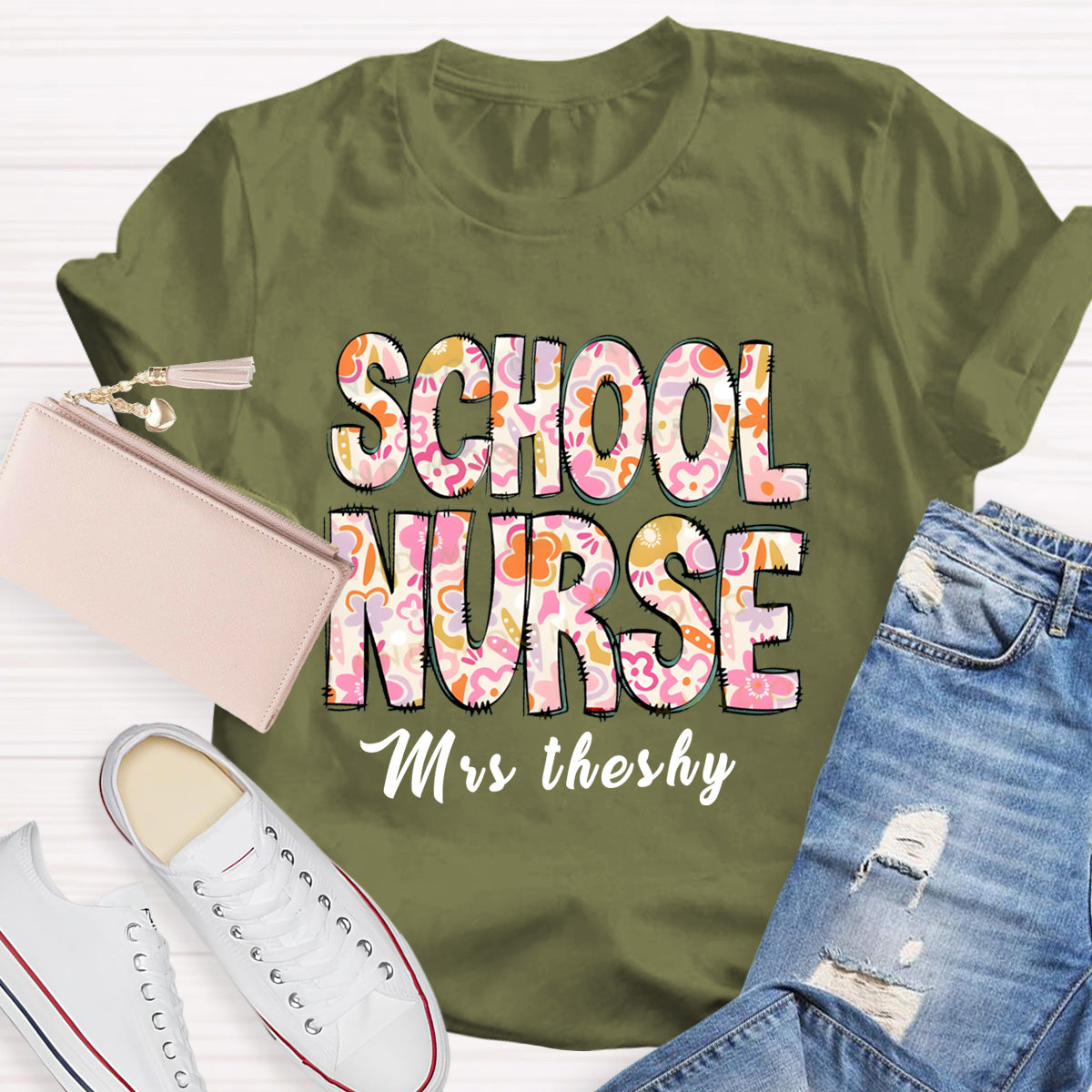 Personalized Name School Nurse Miss Theshy T-Shirt