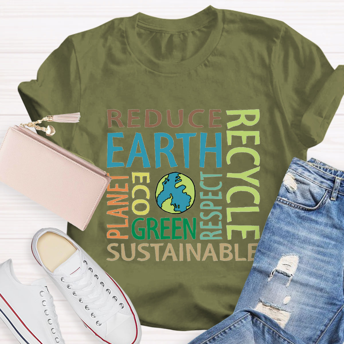 Reduce Recycle Respect Planet Earth Day T-Shirt