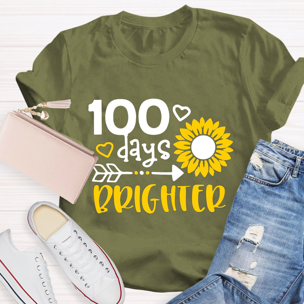 100 Days Brighter Sunflower T-Shirt