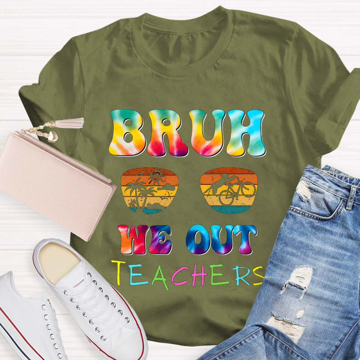 Bruh We Out Sunny Teacher T-Shirt