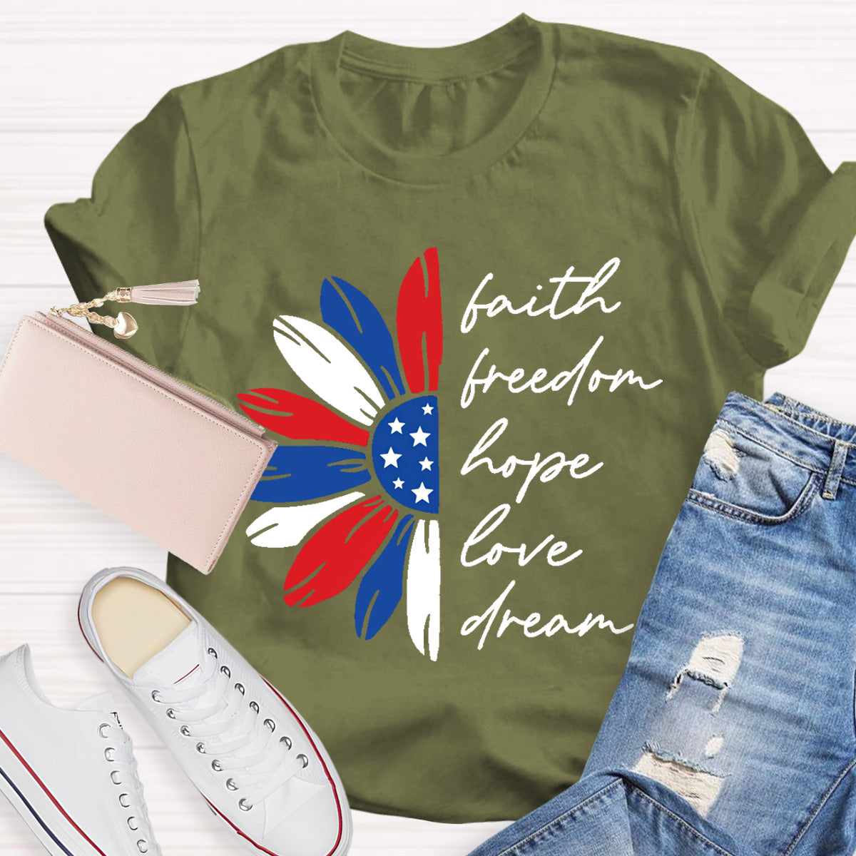 Freedom Hope Love Dream  Teacher T-Shirt
