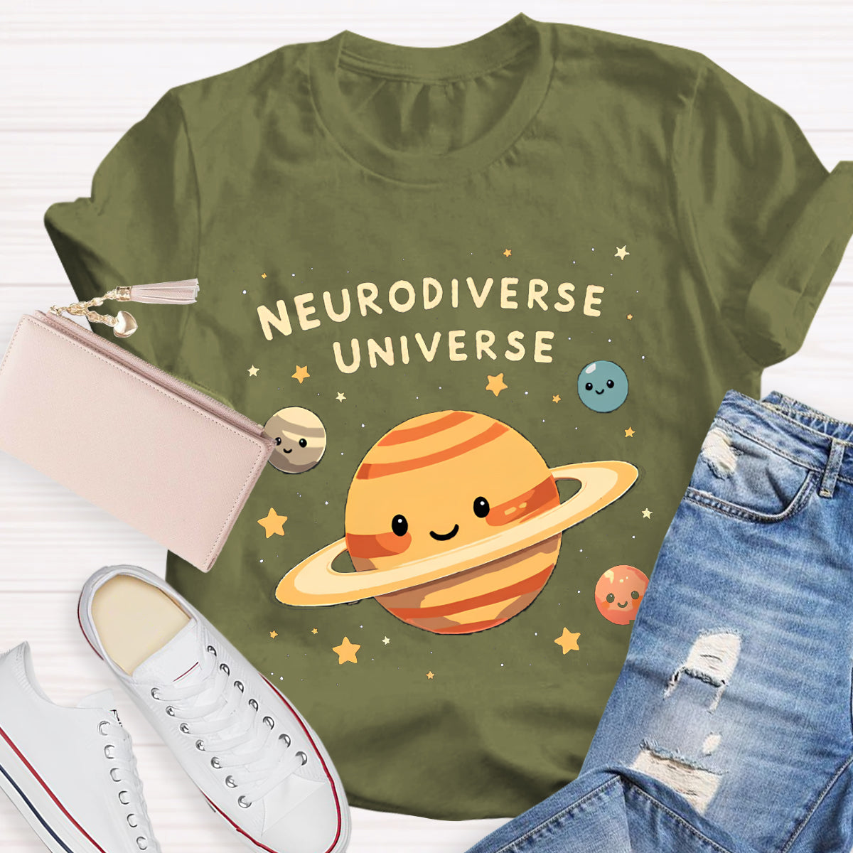 Autism Awareness Neurodiverse Universe Teacher T-Shirt