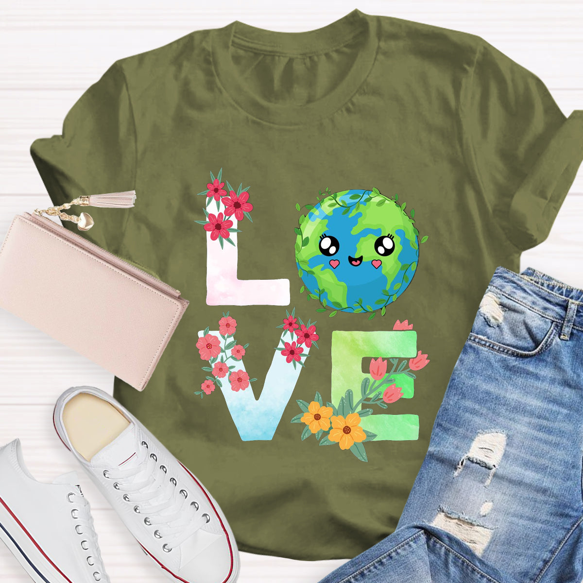 Love Earth Day Teacher T-Shirt