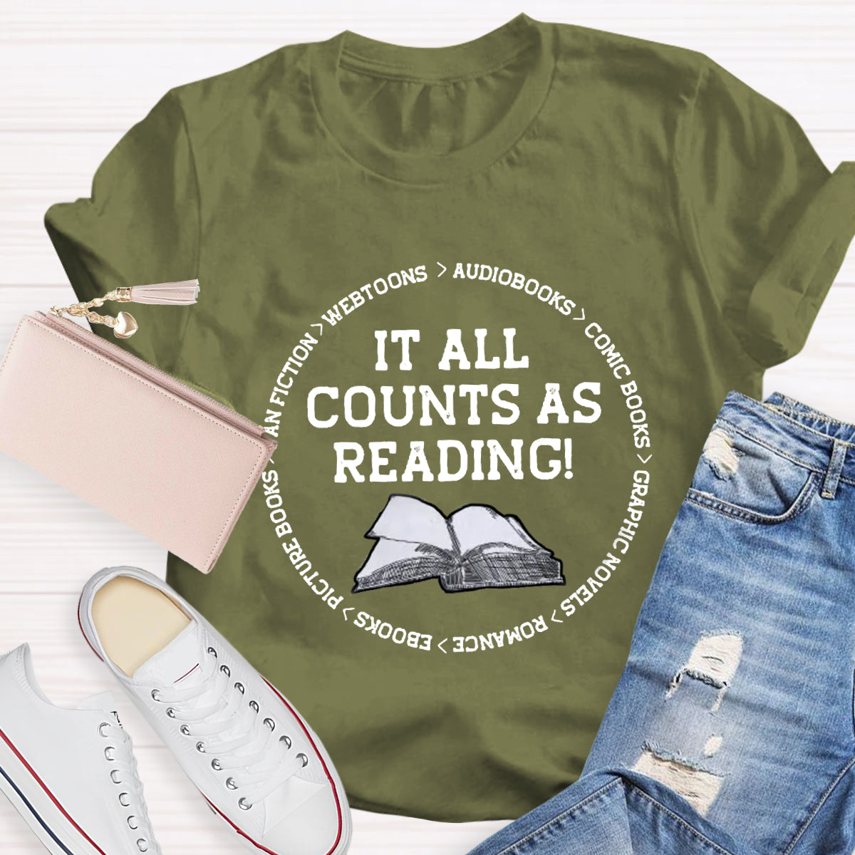 It All Counts As Reading Teacher T-Shirt
