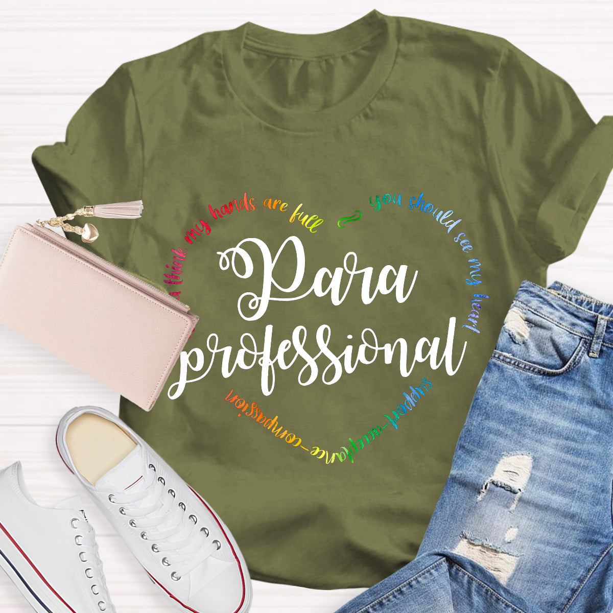 You Should See My Heart Para Teacher Heart T-Shirt