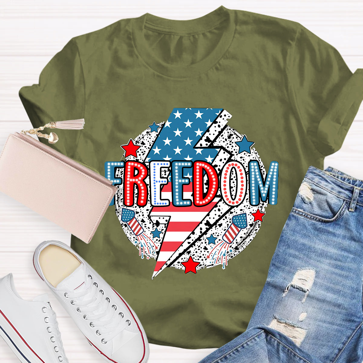Feel The Freedom In 7.4 Teacher T-Shirt