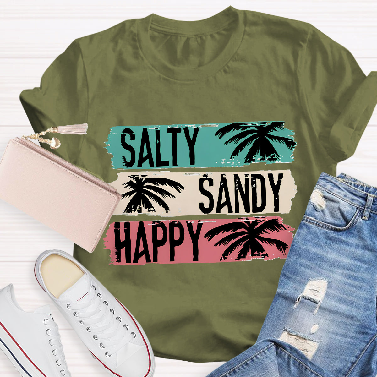 Salty Sandy Happy Teacher T-Shirt