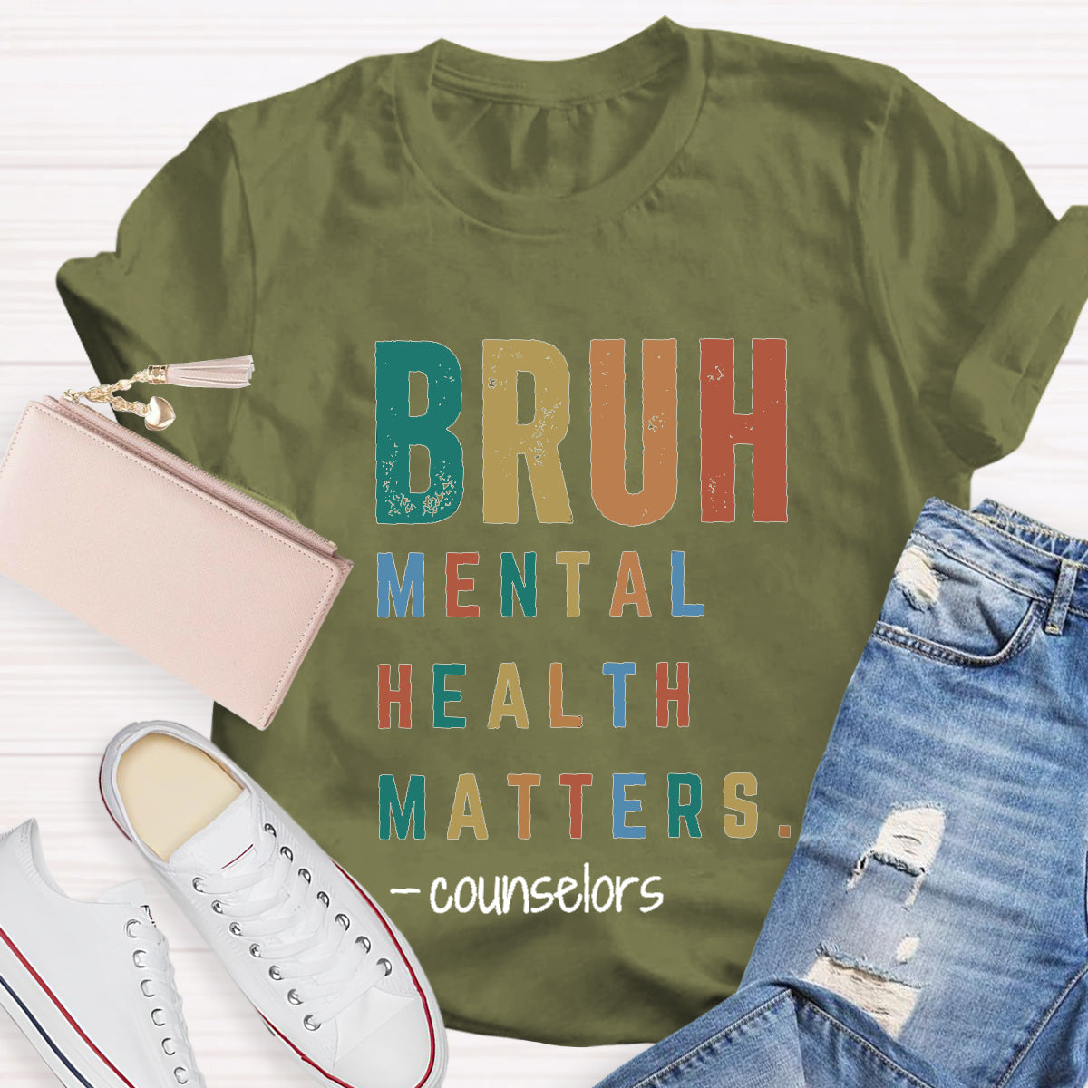 Personalized Position Bruh Mental Health Matters Teacher T-Shirt