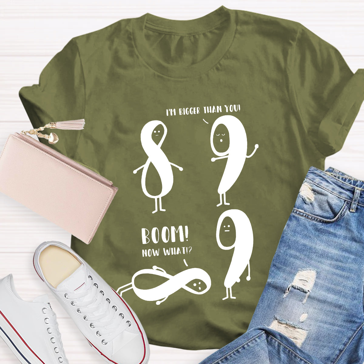 Funny Math I'm Bigger Than You Teacher T-Shirt