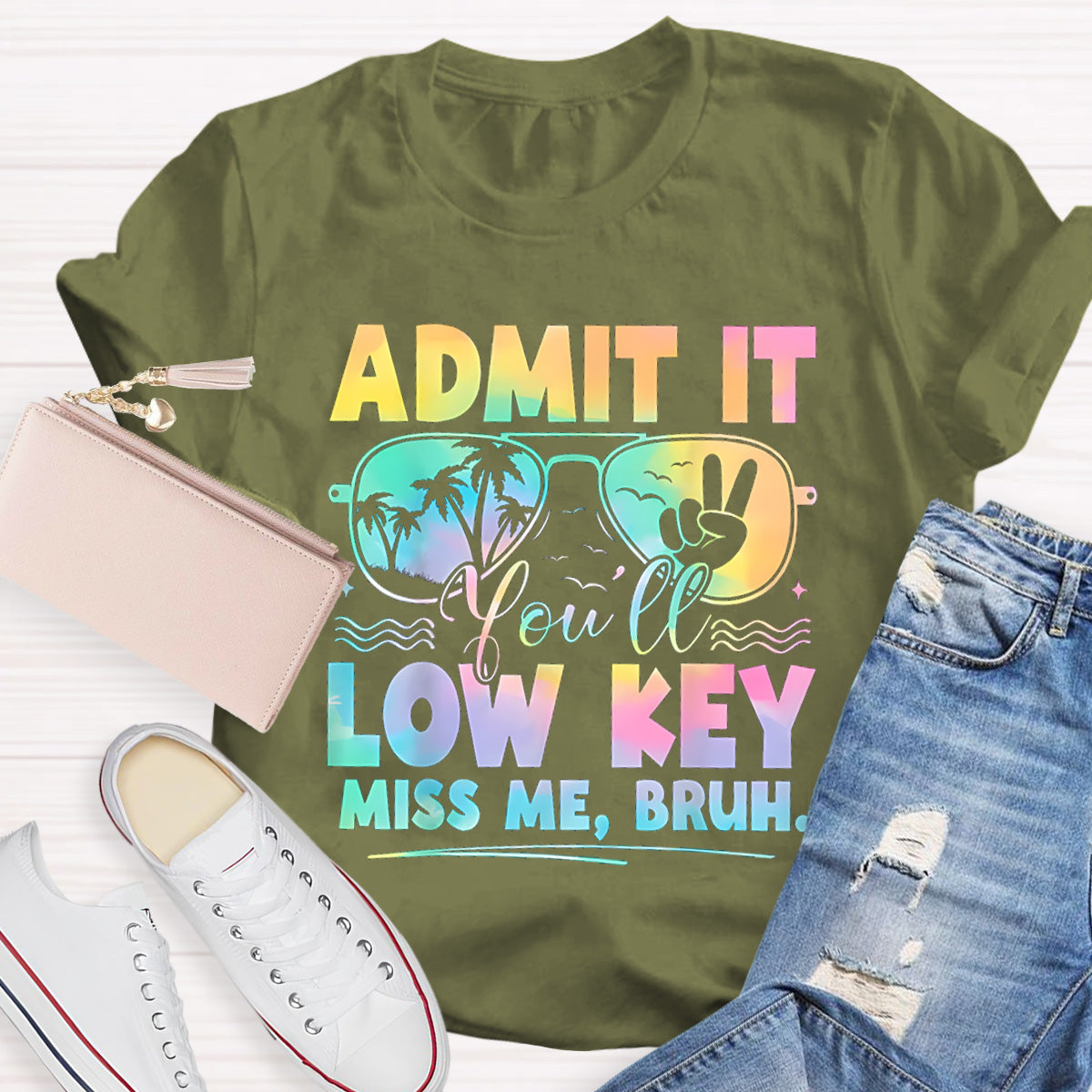Low Key Miss Me Bruh Teacher T-Shirt