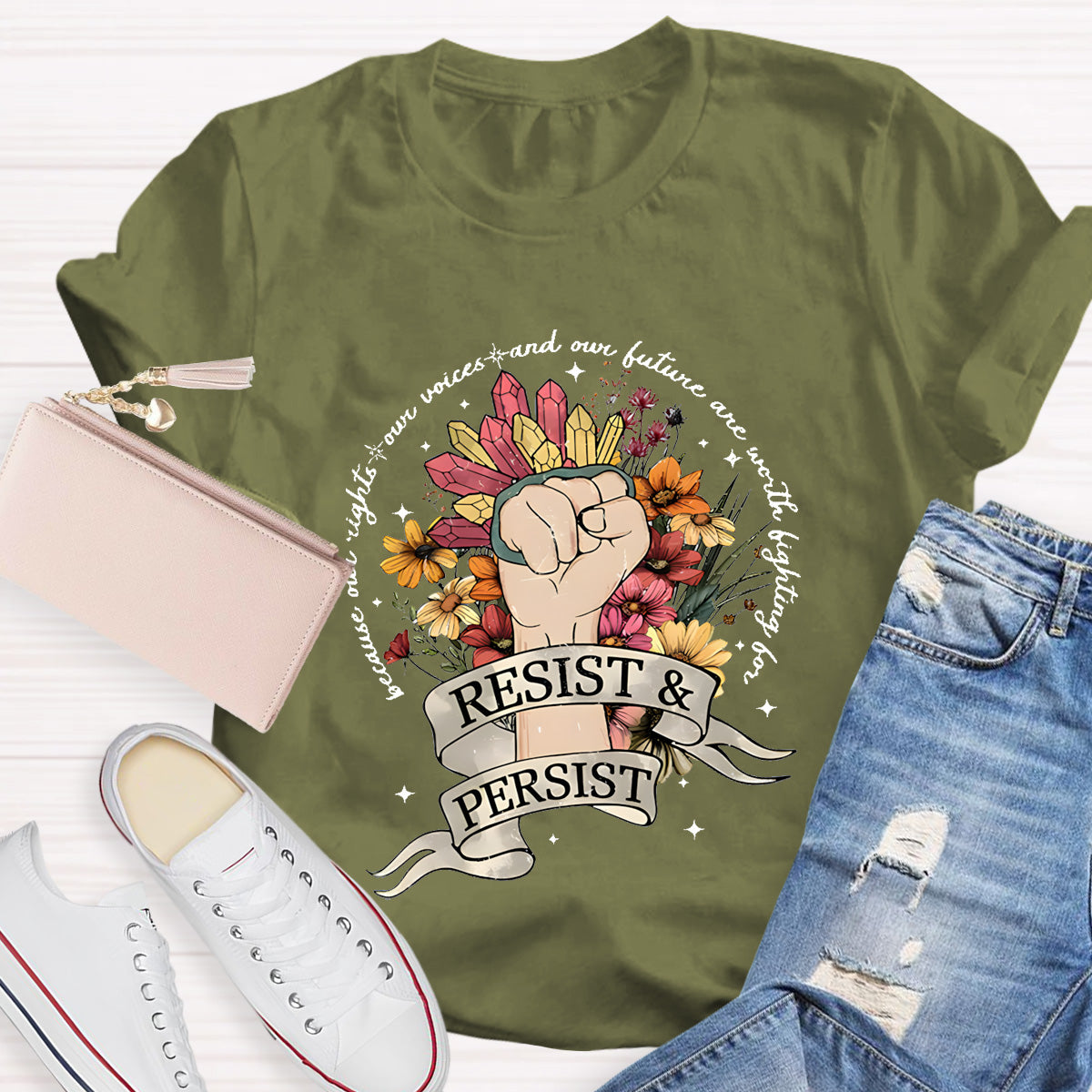 Resist And Persist Teacher T-Shirt