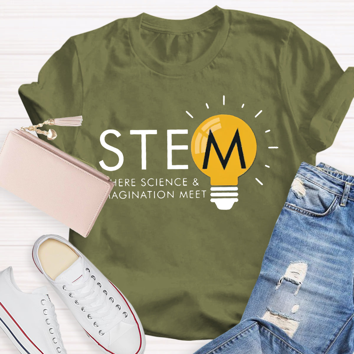 Stem Where Science And Imagination Meet Teacher T-Shirt