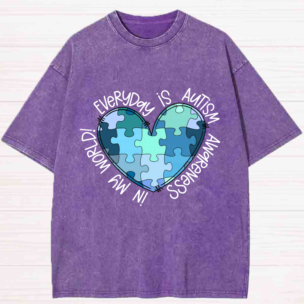 In My World Every Day Is Autism Awareness Washed T-shirt