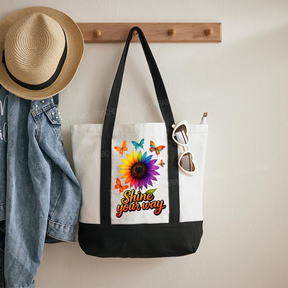 Shine Your Way Color-blocked Canvas Bag