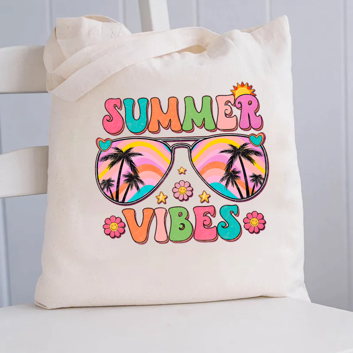 Summer Vibes Canvas Tote Bag