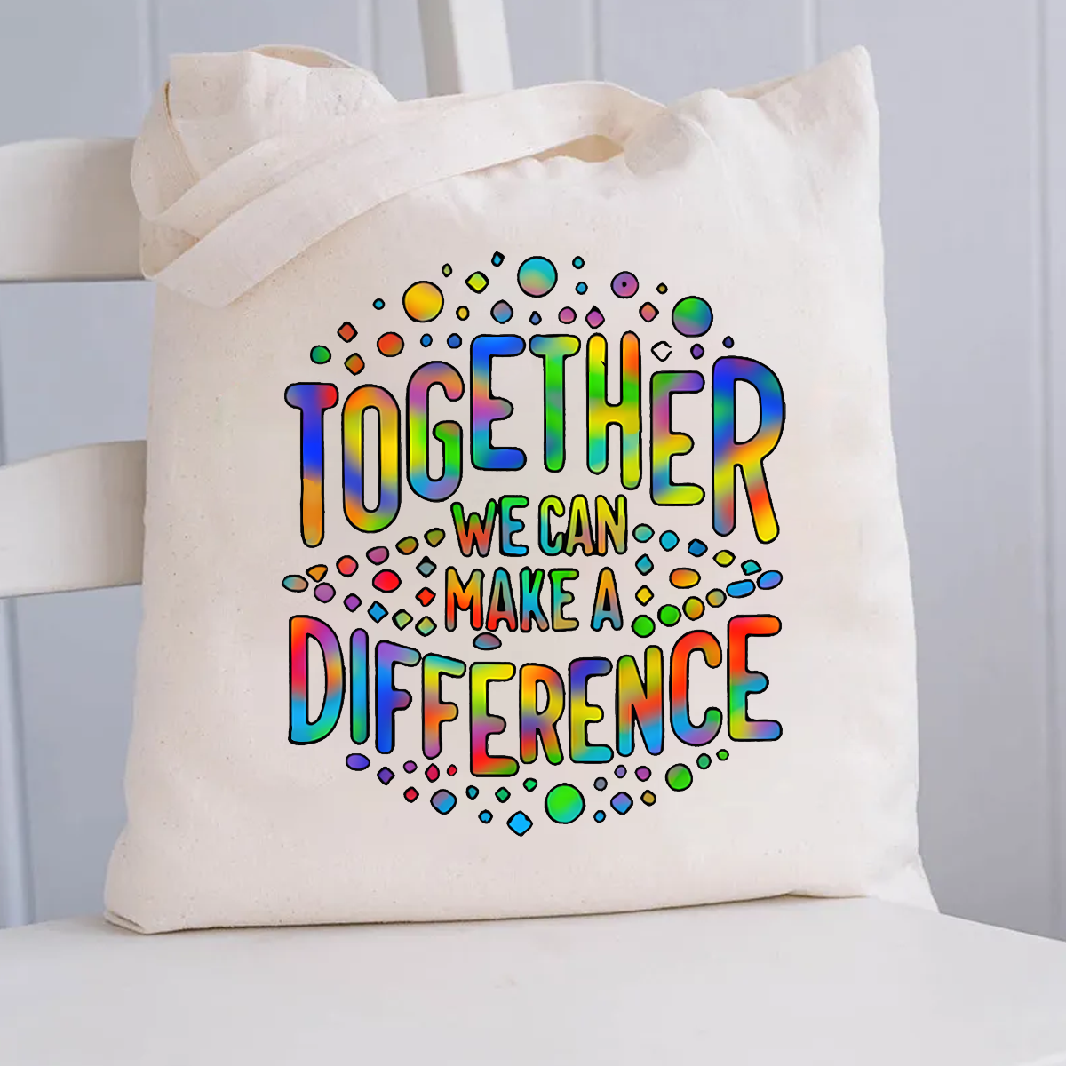 Together We Can Make A Difference Canvas Tote Bag