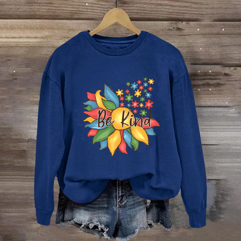 Be Kind Autism Floral Sweatshirt