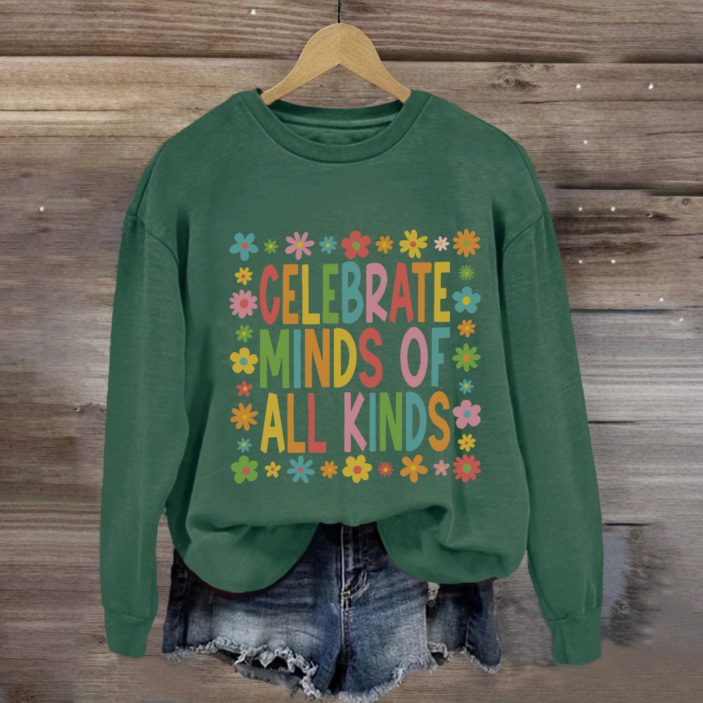 Celebrate Minds of All Kinds Floral Square Sweatshirt